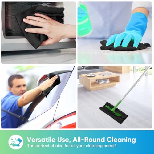 Black Microfiber Cleaning Cloth 100PK (Black / 11.5 x 11.5 Inch)