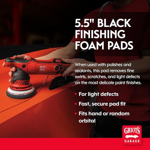 5.5" Black Foam Finishing Pads for Car Polishing and Detailing (5" Pads (Set of 2) / 5.5" (Set of 2))
