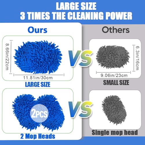 62" Car Wash Brush Mop Kit with Long Handle (Blue)
