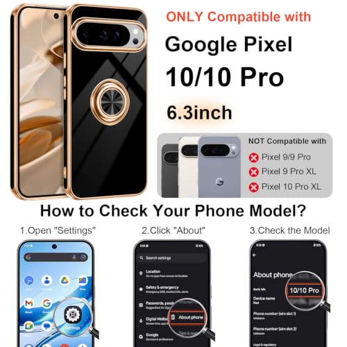 for Google Pixel 10 (Black / 6.3" Pixel 10/10 Pro)