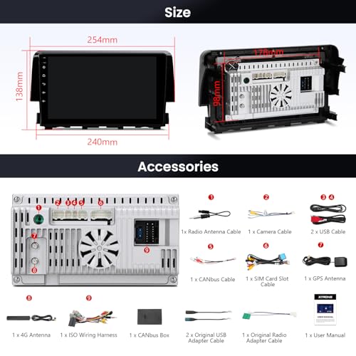 9" Android Car Stereo for Honda Civic 2015