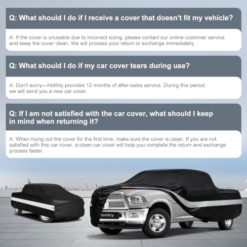 10 Layers Truck Cover Waterproof All Weather Custom Fit for Ford (Black Gray / Custom Fit for Ford/Ram/Chevrolet Regular Cab SB)