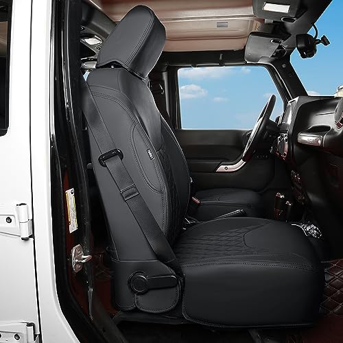 Wrangler JK Seat Covers Custom Fit for Jeep Wrangler (Black / 13-17 JK 2/4 Door Front)