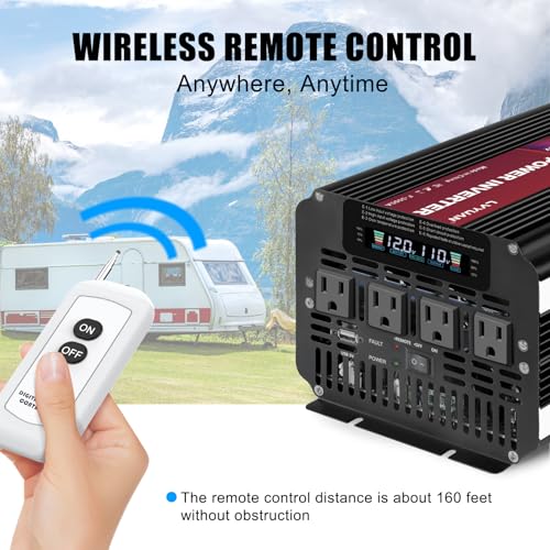 4000 Watt Power Inverter 12V to 110V 120V for Vehicle (12V-4000W-Standard)
