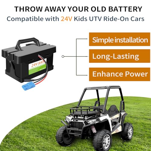 Upgraded 24V 8Ah battery for Dynacraft Realtree Power Wheels UTVs 24V Ride (24V8Ah)