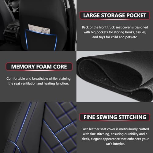 Chevy Silverado Seat Covers Full Set (Black blue / Full set)