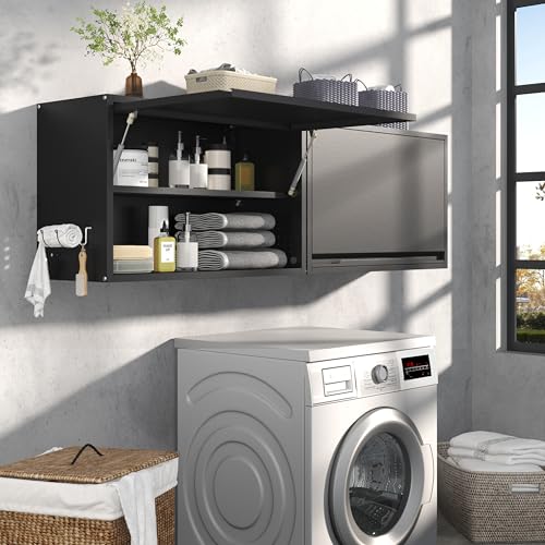 Metal Wall Cabinet with Up (19.7"H / Black)