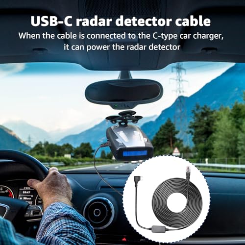 USB C to RJ11 Radar Detector Power Cable for Uniden Escort & More 13FT (USB-C to RJ11)