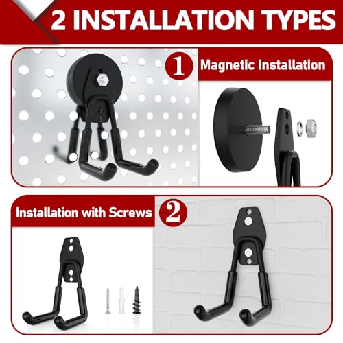 Heavy Duty Magnetic Hooks (2.6"x2-SU / Black)