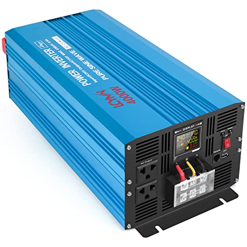 4000 Watt Pure Sine Wave Power Inverter DC 24V to 110 (4000W - 24V / Blue)