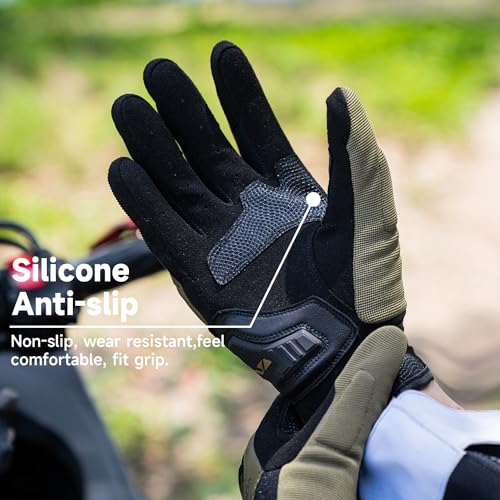 High Protection Motorcycle Gloves for Men (Small / Green)