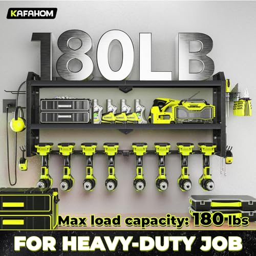 Power Tool Organizer with Charging Station (8 DRILL A BLACK / Black-32 inches)