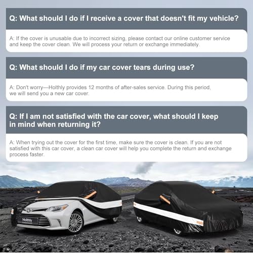 10 Layers Sedan Car Cover Custom Fit for Toyota Avalon (Black Gray / Custom Fit for Toyota Avalon)