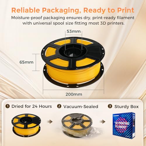 PLA Filament 1.75mm + (Matte Yellow)