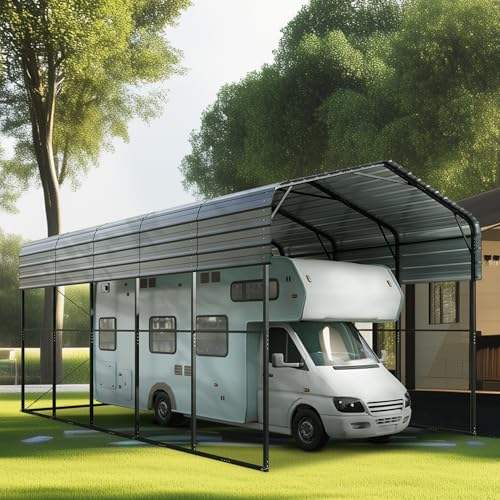 14X25 RV Carport (Gray / 14x25ft for RVS)