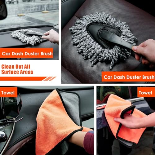 Car Cleaning Kit (Orange / 17PCS)
