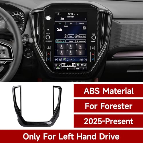 Car Center Console Navigation Panel Sticker ABS Carbon Fiber Decal Interior Trim Only for Subaru Forester 2025 2026 Accessories (Center Console Navigation Decal)