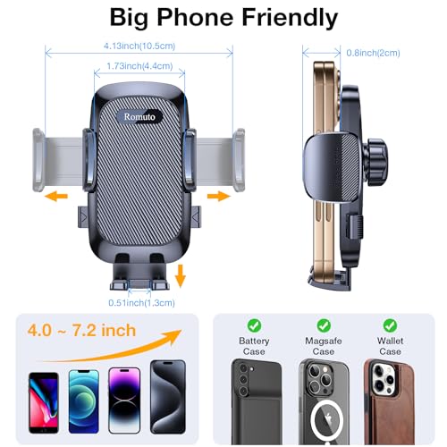 Phone Holders for Your Car Phone Holder MountใSuper Suctionใ Cell Phone Holder for Car Accessories for Women Menใ360ยฐใ Suction Phone Mount for Car Dashboard Trim Cover for iPhone Samsung (Black)