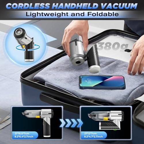 Handheld Car Vacuum Portable Cordless17000Pa HL132 Black (Black)