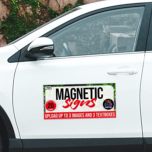 2 Pack Personalized Magnetic Signs for Vehicles (Design B)