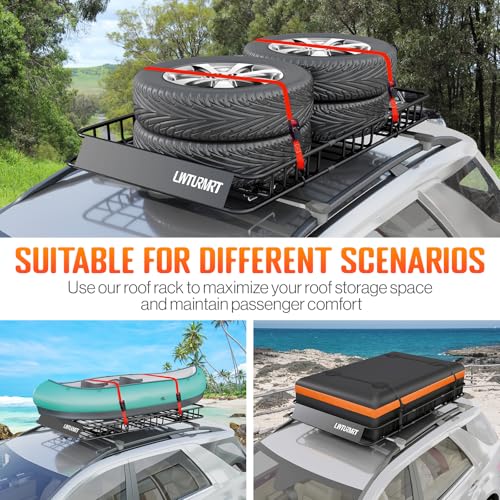 64 x 39’’ Roof Rack Cargo Basket Rooftop Cargo Carrier with Net (64"roof with net)