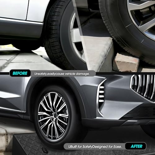 2pcs 2.1" Rise Rubber Curb Ramp Heavy Duty Loading Driveway Ramp Threshold Ramps 38.6" W x 5.9" D x 2.1" H for Loading Dock (2.1 in 2pcs)