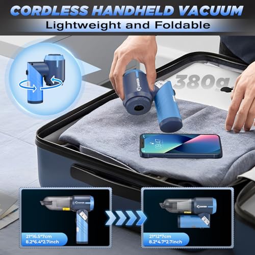 Handheld Car Vacuum Portable Cordless17000Pa HL132 Blue (Blue)