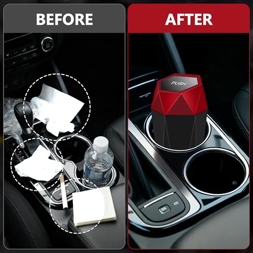 Car Trash Can with Lid (Red)