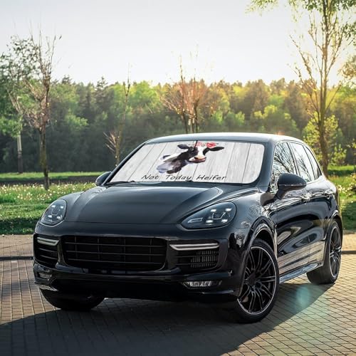 Cow Cattle Car Windshield Sun Shade Umbrella Sunshade Block UV Rays Sun Visor Protector Auto Windshield Sunshade to Keep Vehicle Cool for Cars Trucks & Suvs 57 X 30 in (57'' X 30'' / ylzys-3)