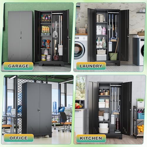 Metal Storage Cabinet (61" Black)