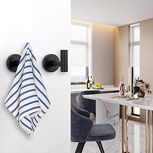 Bath Towel Hooks (Matte Black / 4 Pack)