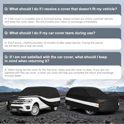 10 Layers SUV Car Cover Custom Fit for Ford Expedition (Black Gray / Custom Fit for Ford Expedition)