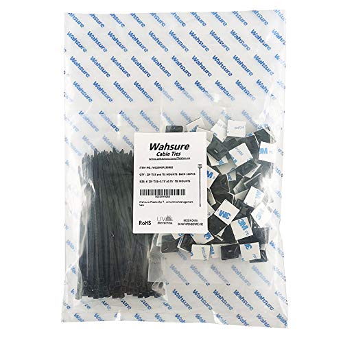 Strong Self Adhesive Wire Clips Cable Zip Tie Mounts 3 (0.75x0.75")
