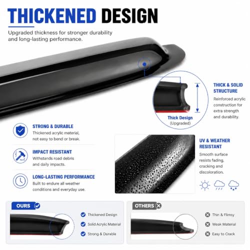 4PCS Side Window Wind Deflectors for Toyota Avalon 2005 (2005-2012 Toyota Avalon)