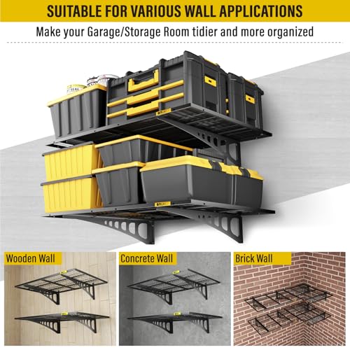 2x3ft Adjustable Rail Wall Garage Storage Shelf (2x3ft-2pack)