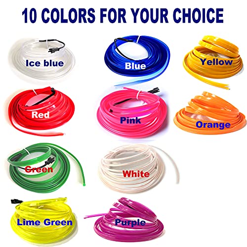 El Wire Red Interior Car LED Strip Lights (Red / 3 M)