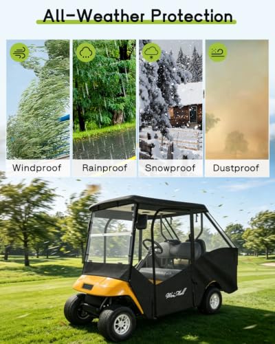 Golf Cart Enclosure 4 Passenger for EZGO TXT Short Roof 4 (for EZGO TXT Short Roof 4 Passenger / Black)