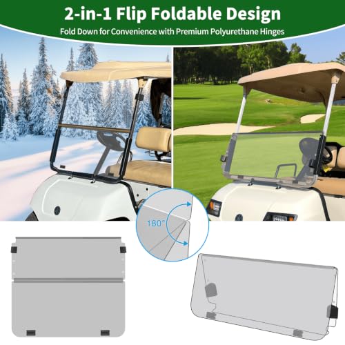 Golf Cart Foldable Windshield 3 (Clear)