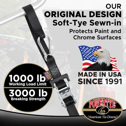 1.5 inch x 10ft Ratchet Straps w (10 ft + Storage Bag / Black)