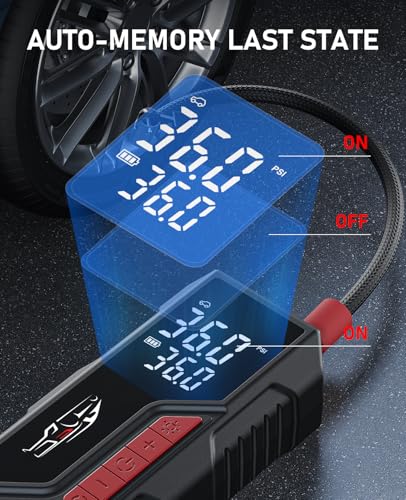 Dual Power Tire Inflator Portable Air Compressor (Black-red)