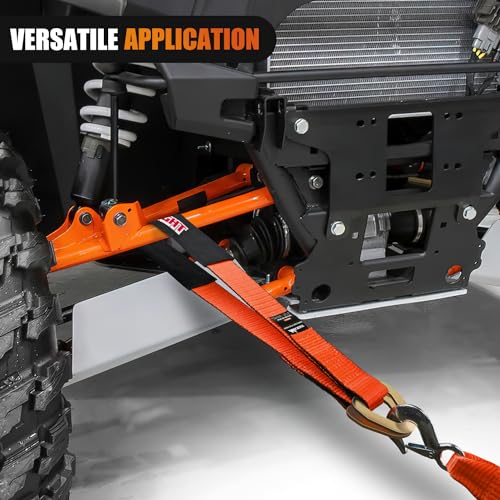 4PCS 2"x 38" Axle Tie Down Straps with Protective Sleeve D (2inx 38in Axle Tie Down Straps 4Pcs Orange / Straps)