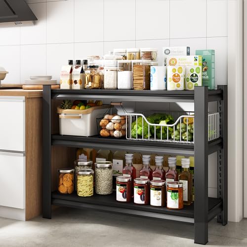 40" W Garage Shelving Heavy Duty (Black / 40" W x 18" D x 36" H)