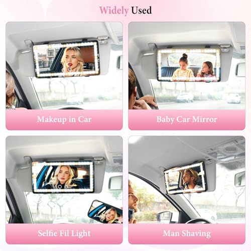 Car Sun Visor Vanity Mirror (Black / 1PCS)