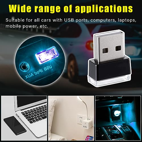 4 PCS USB LED Car Interior Atmosphere Lamp (Ice Blue)