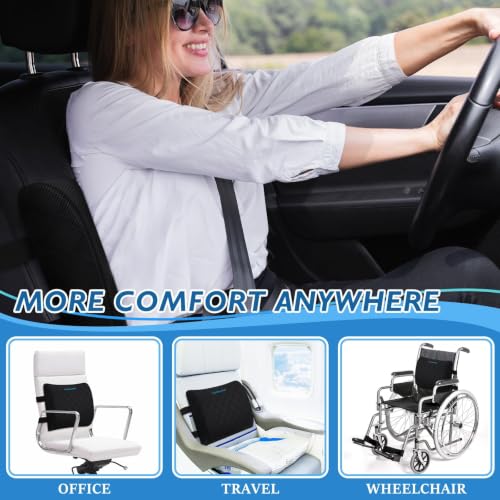 Lumbar Support Pillow for Office Chair Back Support Lumbar Pillow for Car (Black)