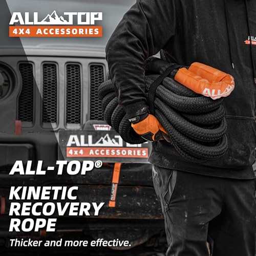 Kinetic Recovery Rope Kit w (1.5"x30'(Black) + 2pcs Soft Shackle)