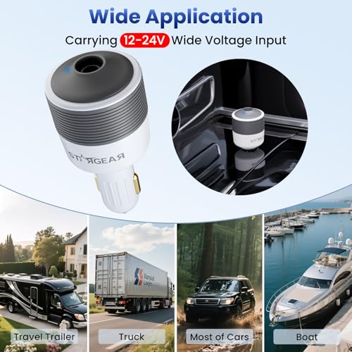 Starlink Mini Car Adapter 12V to 24V DC Step Up Converter with 60W Car Cigarette Lighter Adapter (White)