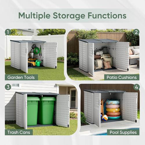 Outdoor Storage Shed (Beige / Storage shed without shelves)