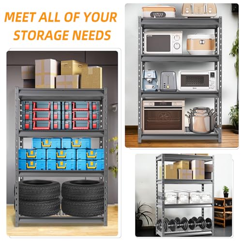 The Atlas 48" W Heavy Duty Garage Shelving Unit Load 12000 Lbs (Grey / 48โW x 24โD x 72โH, 12000lbs)