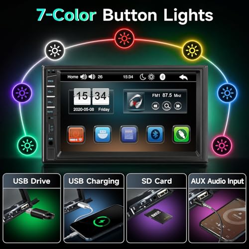 Car Stereo Double Din Radio with Bluetooth Car Audio Receivers (Car MP5 Player(No CarPlay))